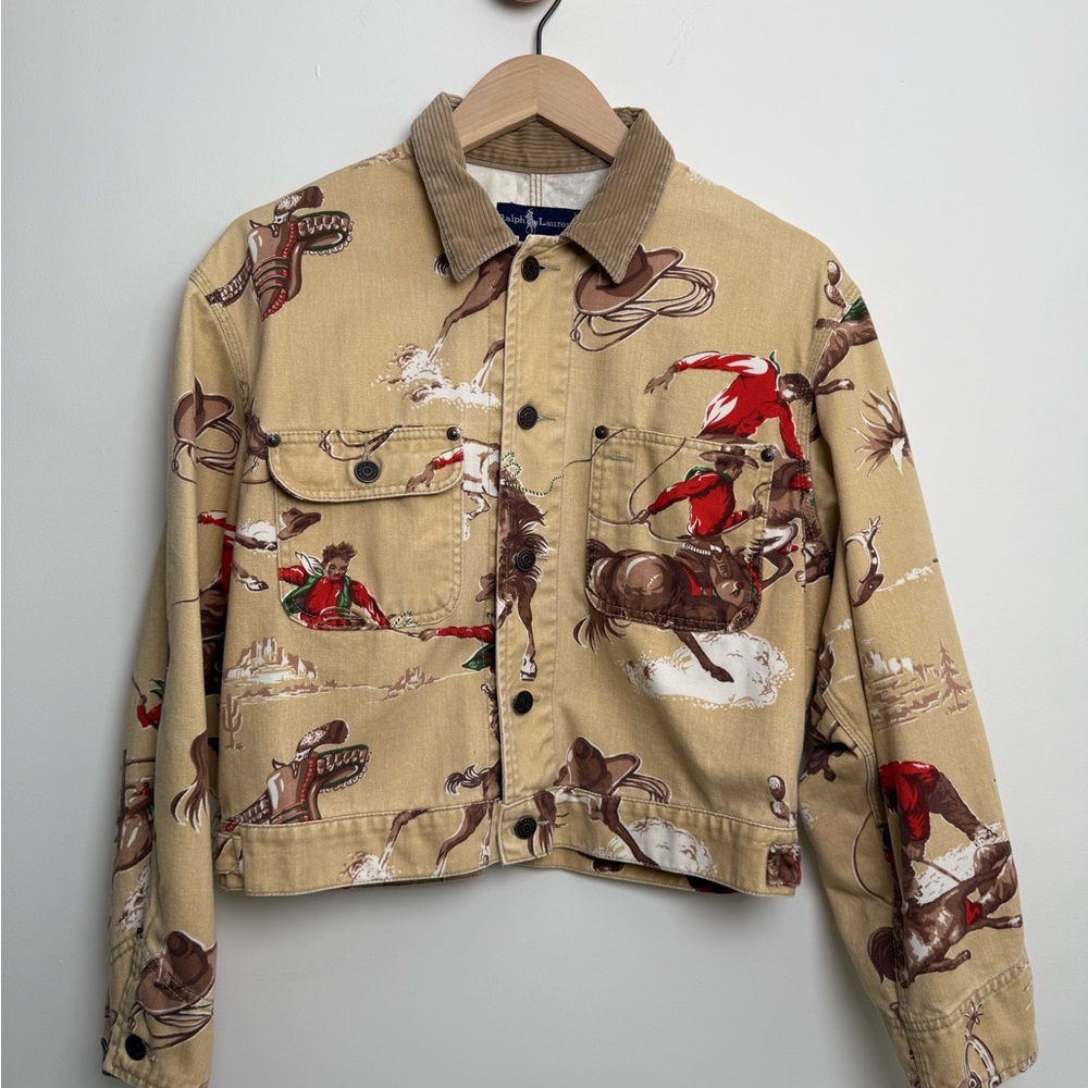 Ralph Lauren Beige Western cowboy Print Jacket - Picture 11 of 11